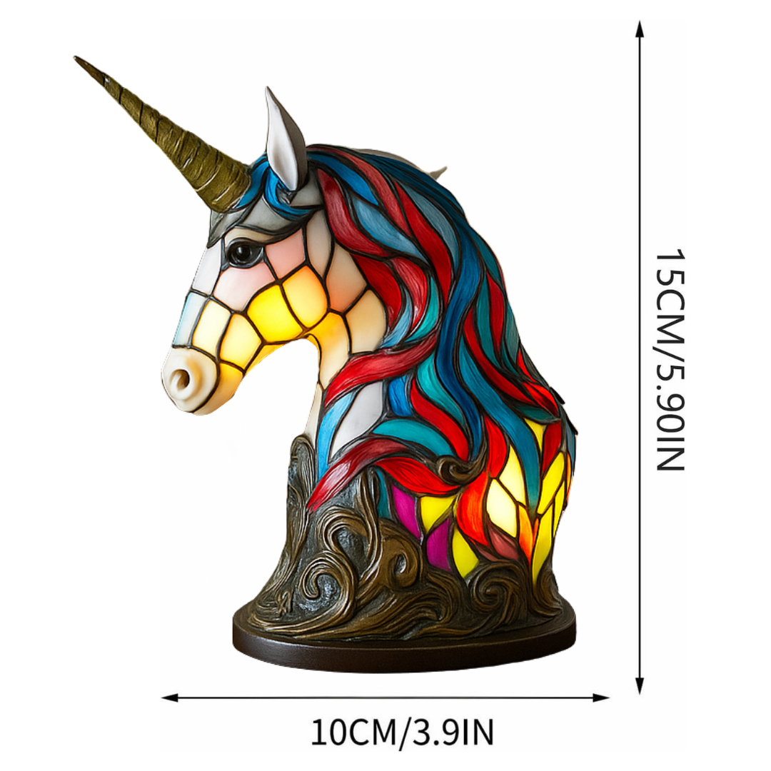 Lampe licorne lumineuse artisanale