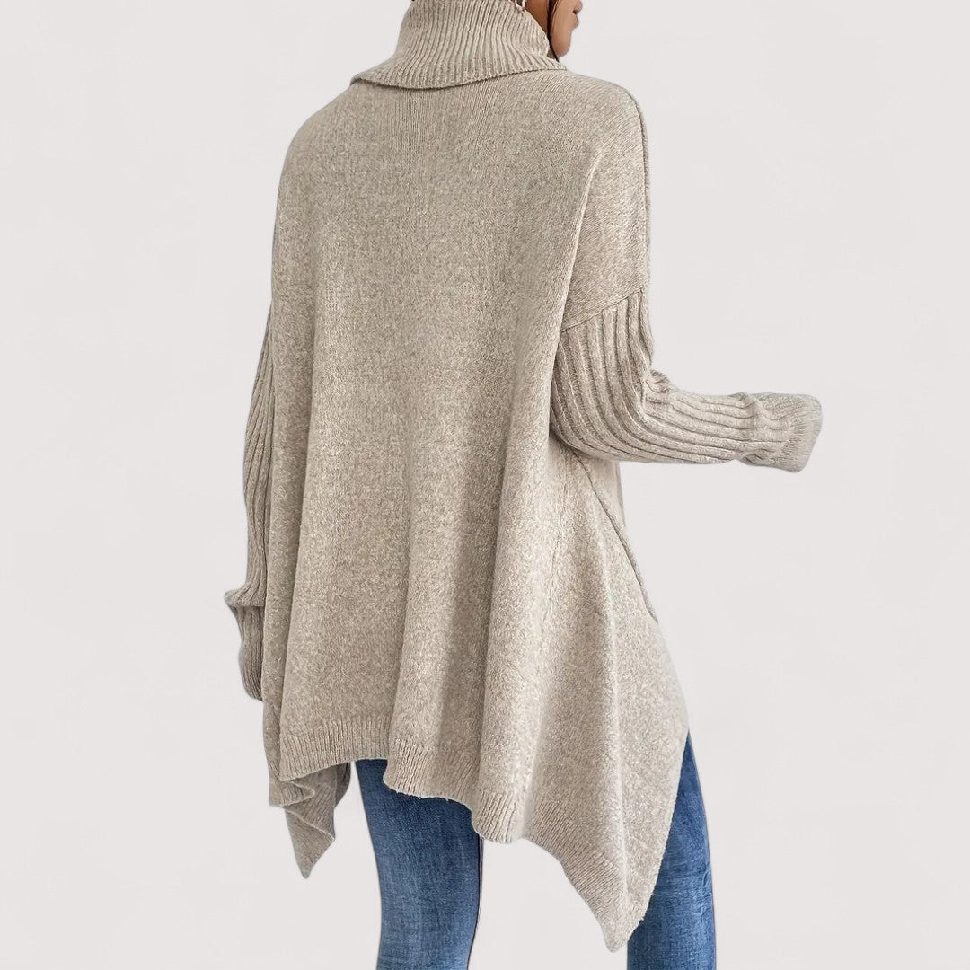 Patricia – Pull à Col Montant Long et Élégant