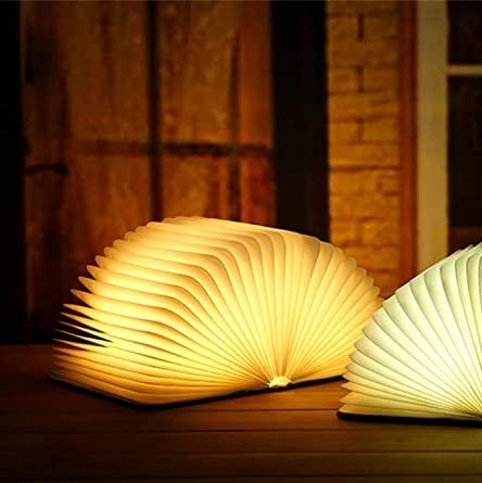 Lampe de table pliante en bois LED