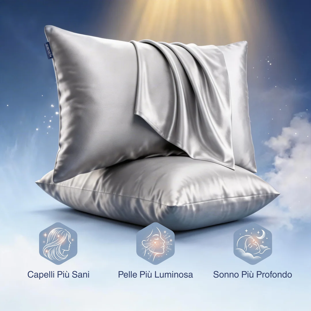 Foulard en Soie pour Soin de la Peau et des Cheveux (2 Pièces)