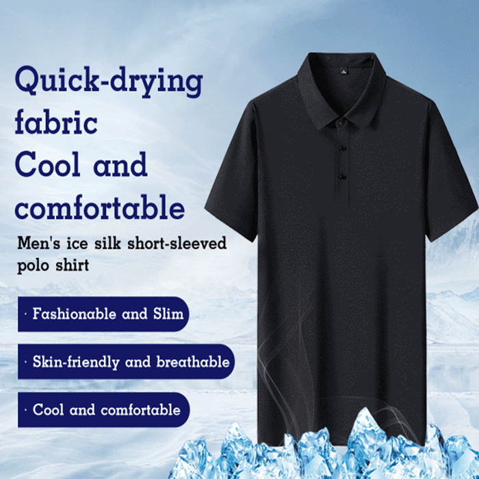 Top à manches courtes en soie glacée pour homme