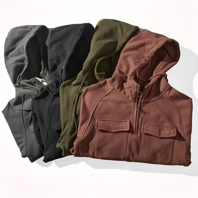 Nordberg – Sweat à capuche pour homme d'hiver avec doublure en polaire