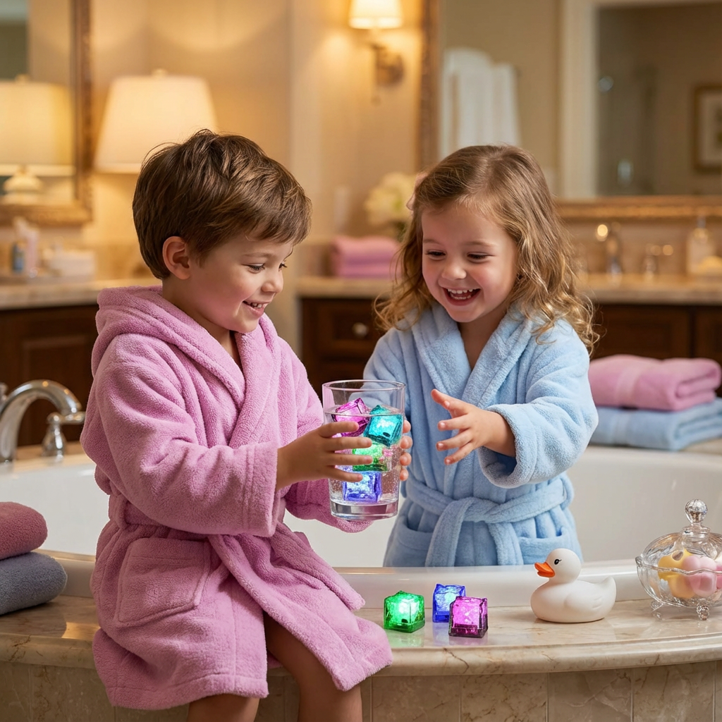 Cubi da bagno luminosi per bambini Set da 6