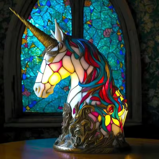 Lampada unicorno luminosa artigianale