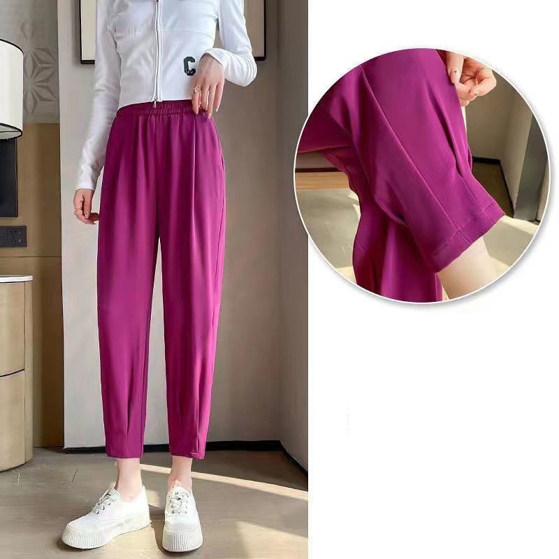 Pantalon droit décontracté extensible et respirant pour femme