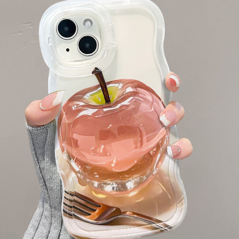 Coque transparente avec motif de pommes pour iPhone