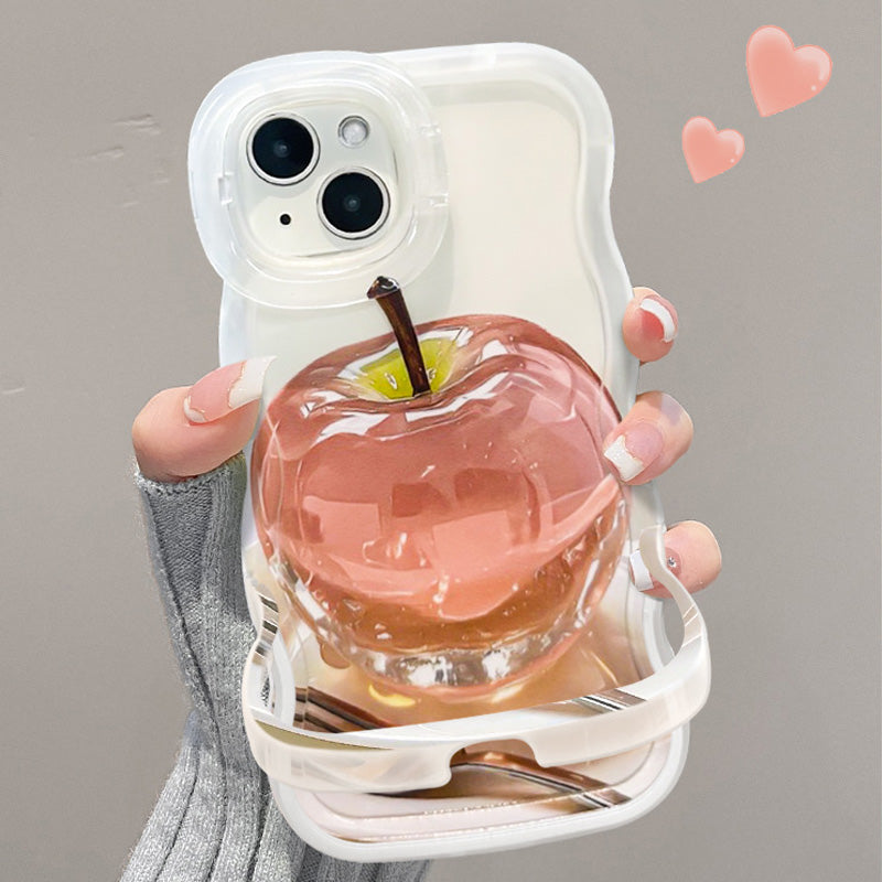 Coque transparente avec motif de pommes pour iPhone
