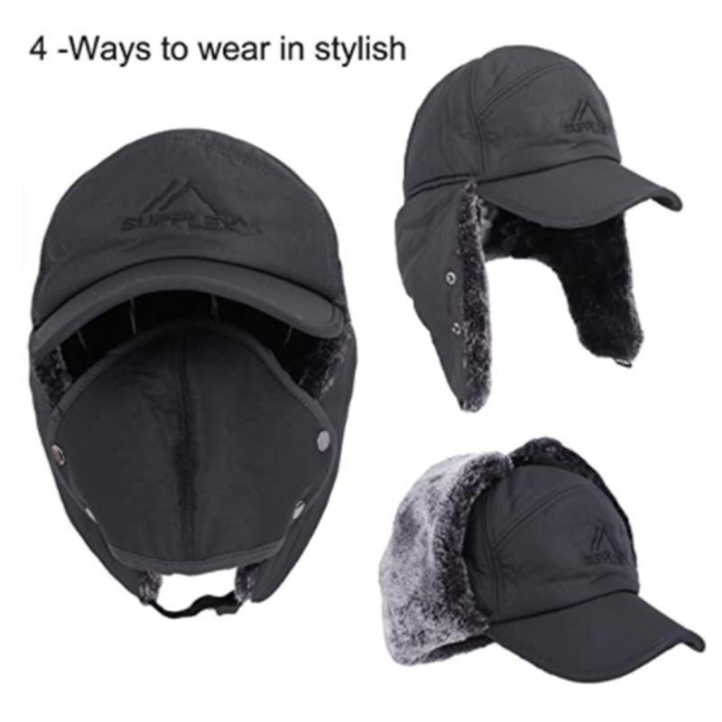 nordivo – Bonnet d'hiver coupe-vent avec protège-oreilles