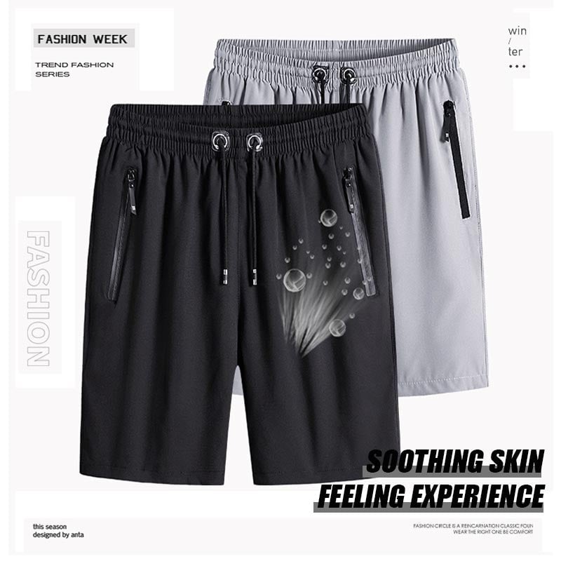 Shorts élastiques en soie glacée grandes tailles pour homme