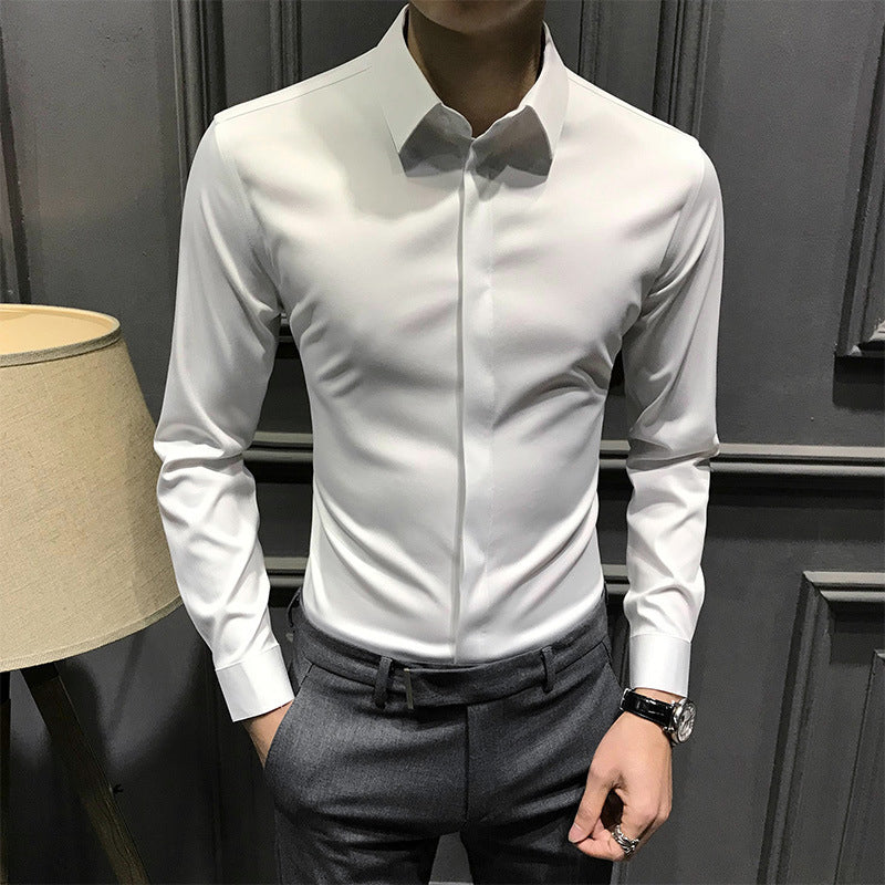 Chemise homme sans plis avec boutons
