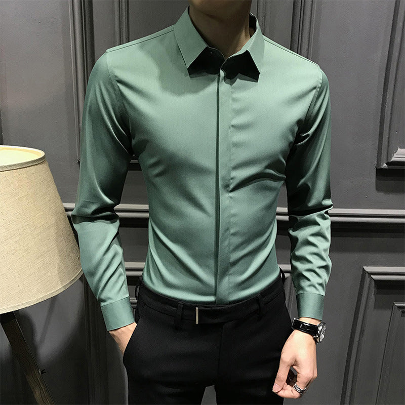 Chemise homme sans plis avec boutons