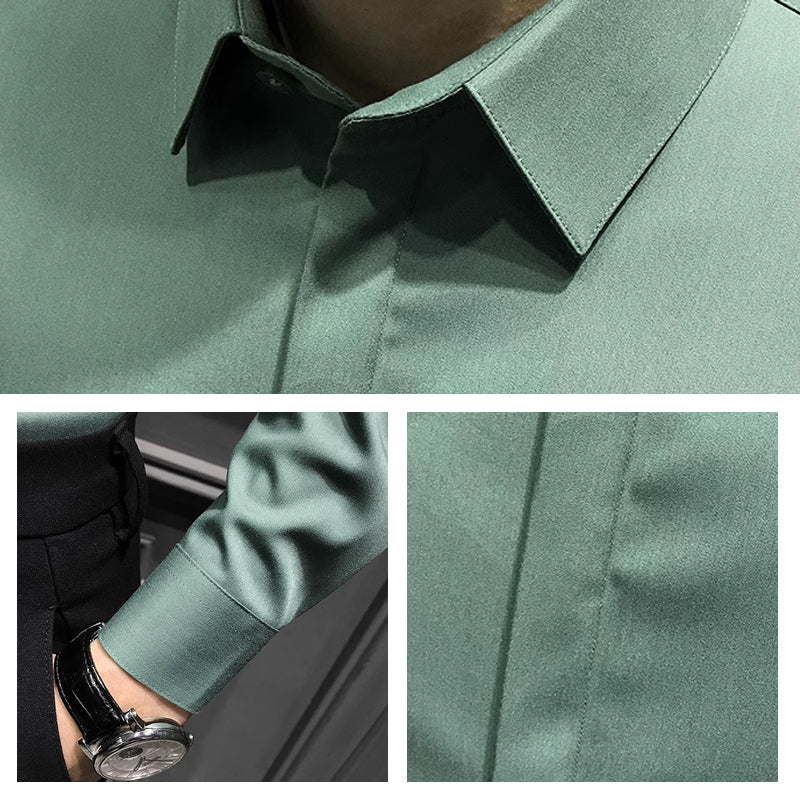 Chemise homme sans plis avec boutons
