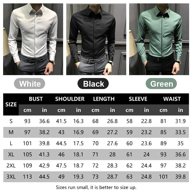 Chemise homme sans plis avec boutons
