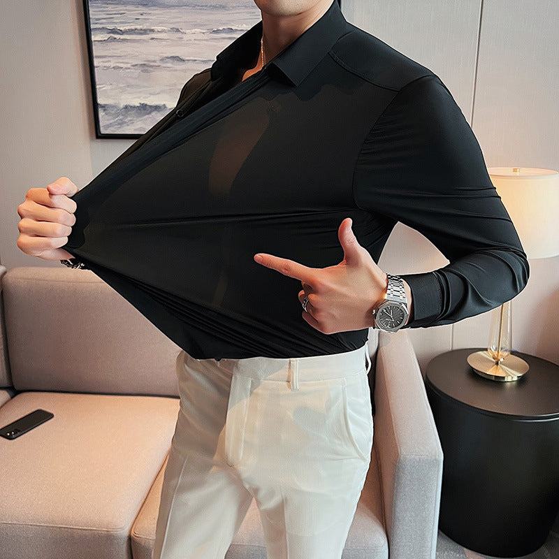 Chemise homme sans plis avec boutons
