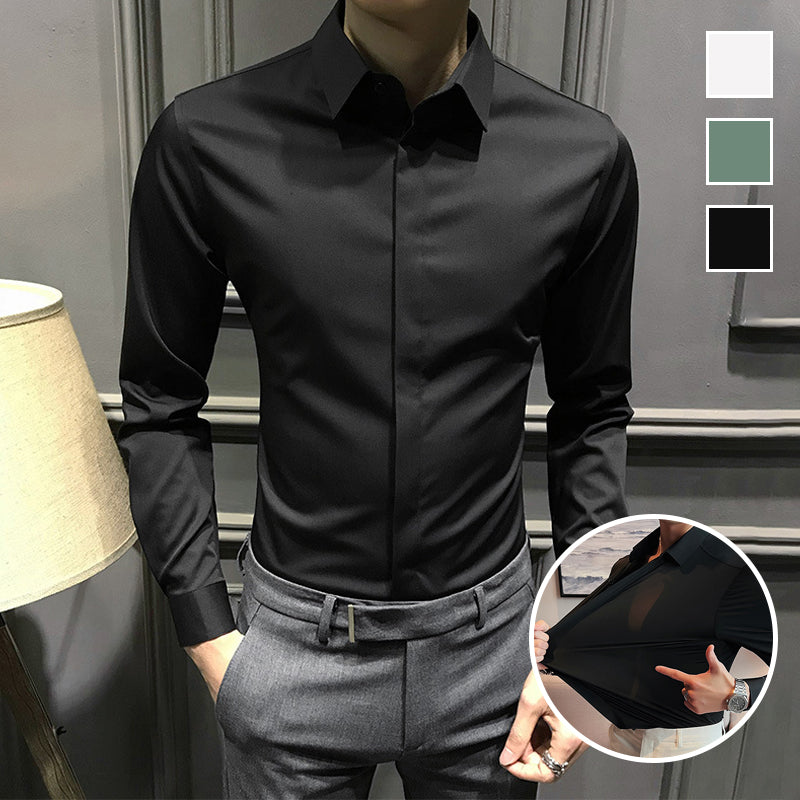 Chemise homme sans plis avec boutons