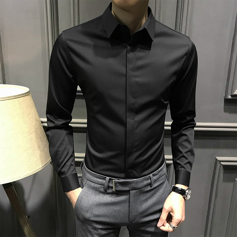 Chemise homme sans plis avec boutons