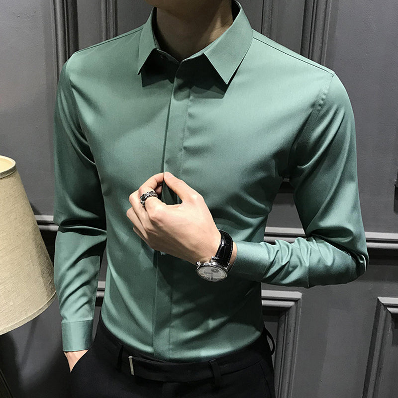 Chemise homme sans plis avec boutons