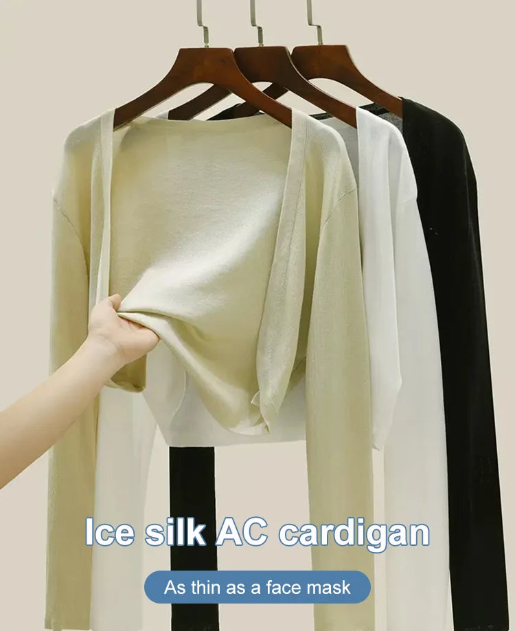 Cardigan en soie glacée Chemise pour la climatisation
