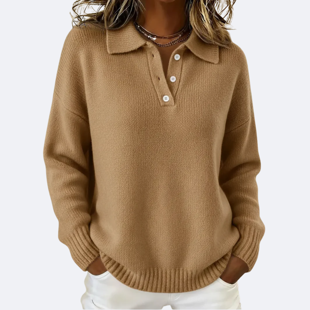 OLIVIA - Pull Doux avec Col Col Polo