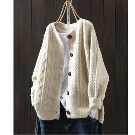Marina | Cardigan en Maille Tressée Douce