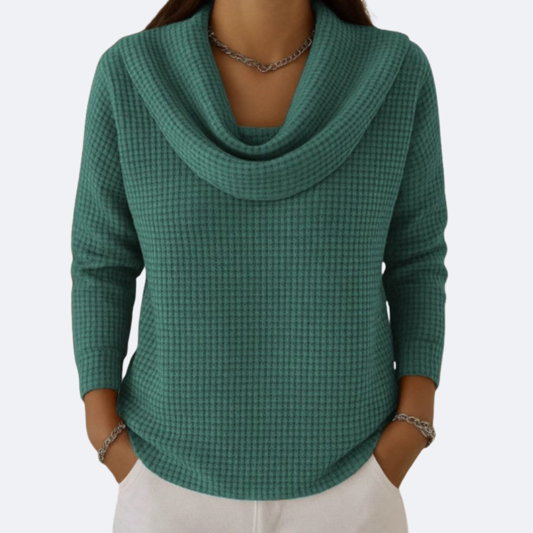 LIVIA - Pull Col Morbide Thermique Effet Waffle