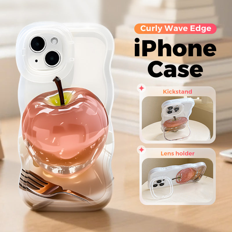 Coque transparente avec motif de pommes pour iPhone