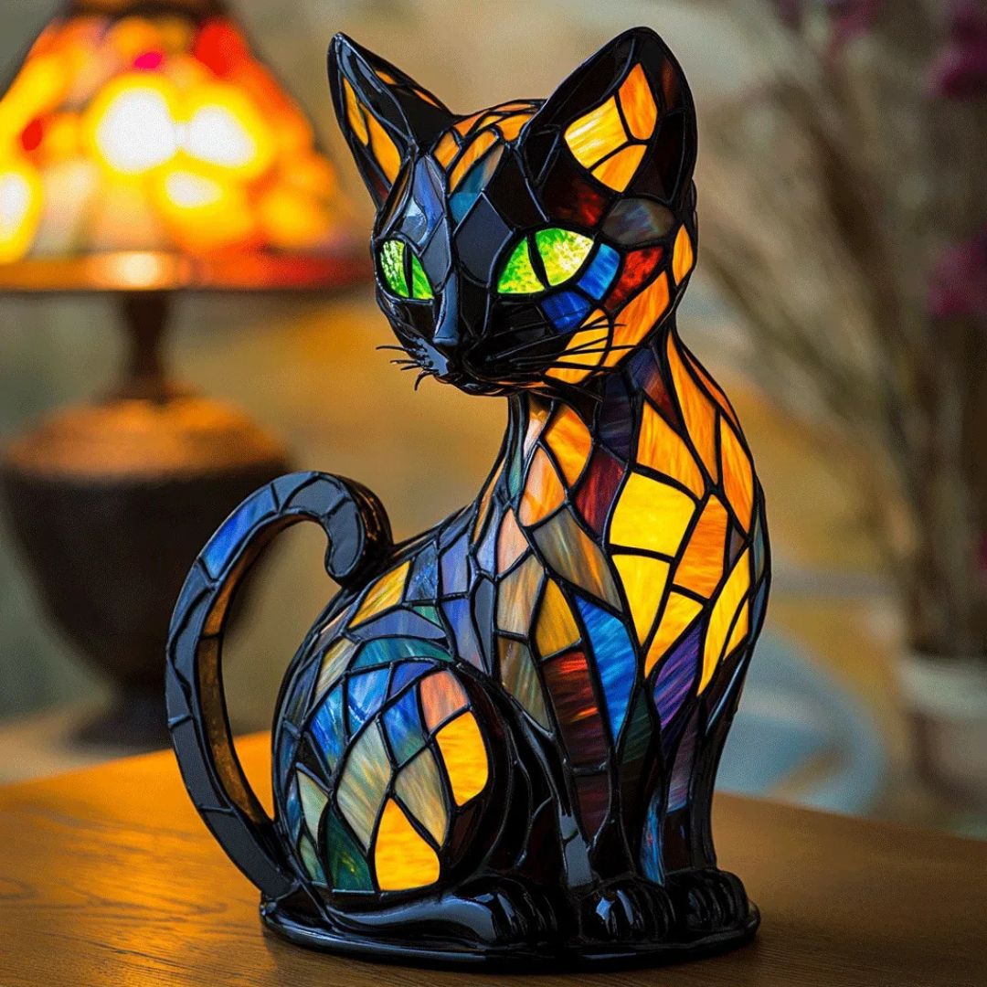 Lampe chat artisanale lumineuse