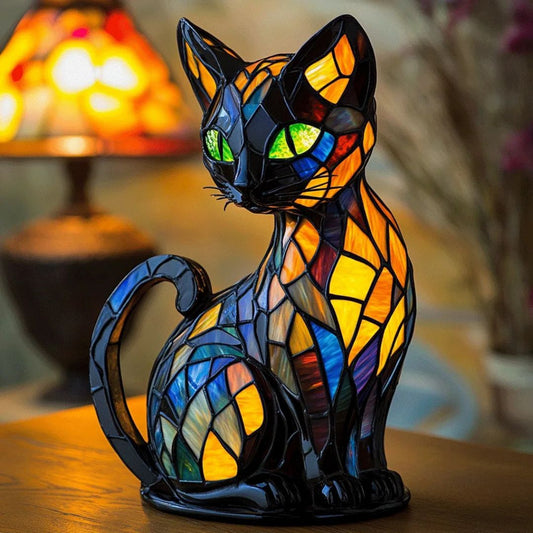 Lampada gatto artigianale luminosa