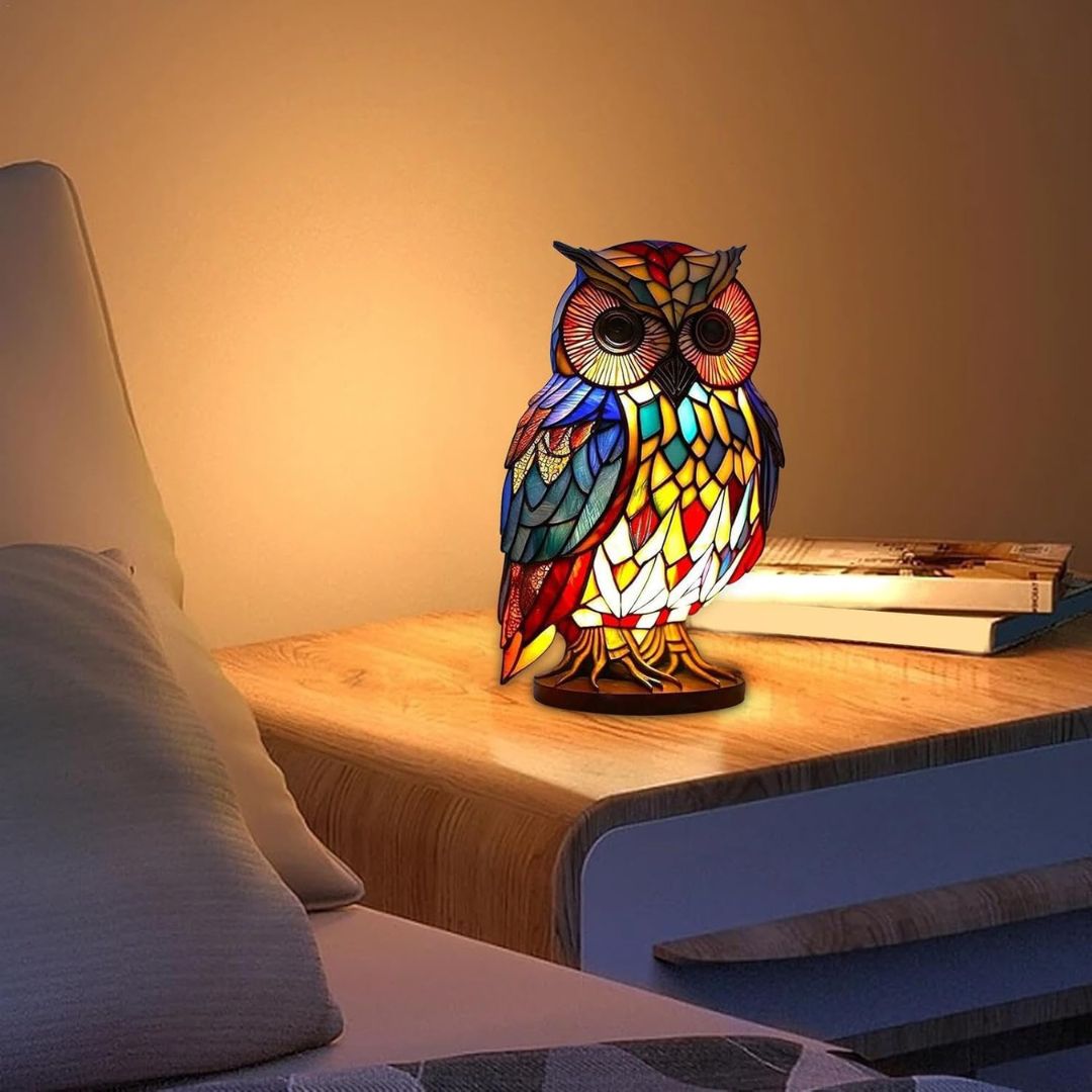Lampe hibou lumineuse artisanale
