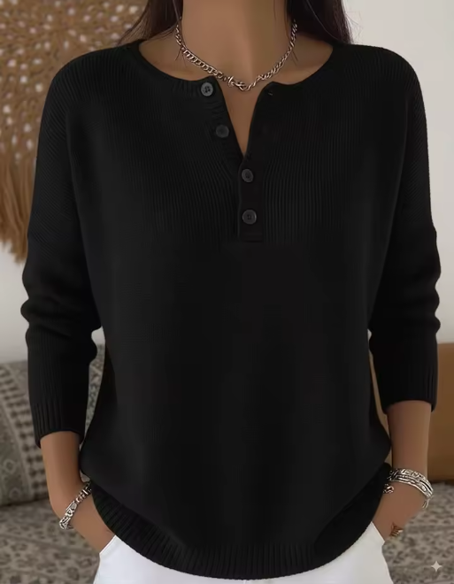 Vera | Pull Élégant avec Décolleté à Boutons