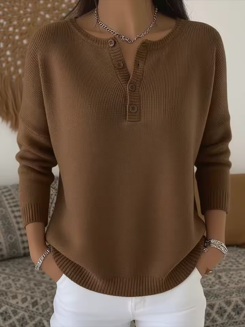Vera | Pull Élégant avec Décolleté à Boutons