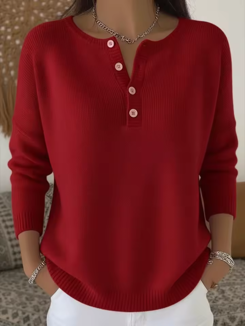 Vera | Pull Élégant avec Décolleté à Boutons