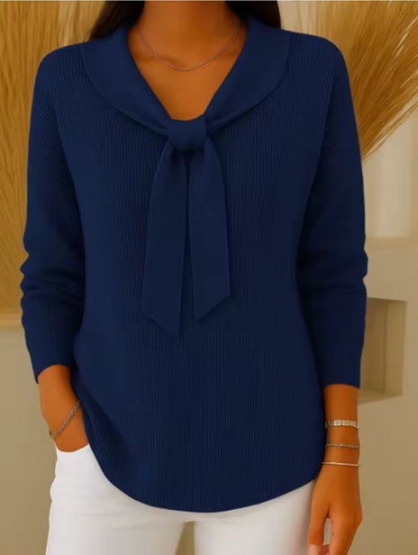 Bianca | Pull Doux Avec Nœud Élégant