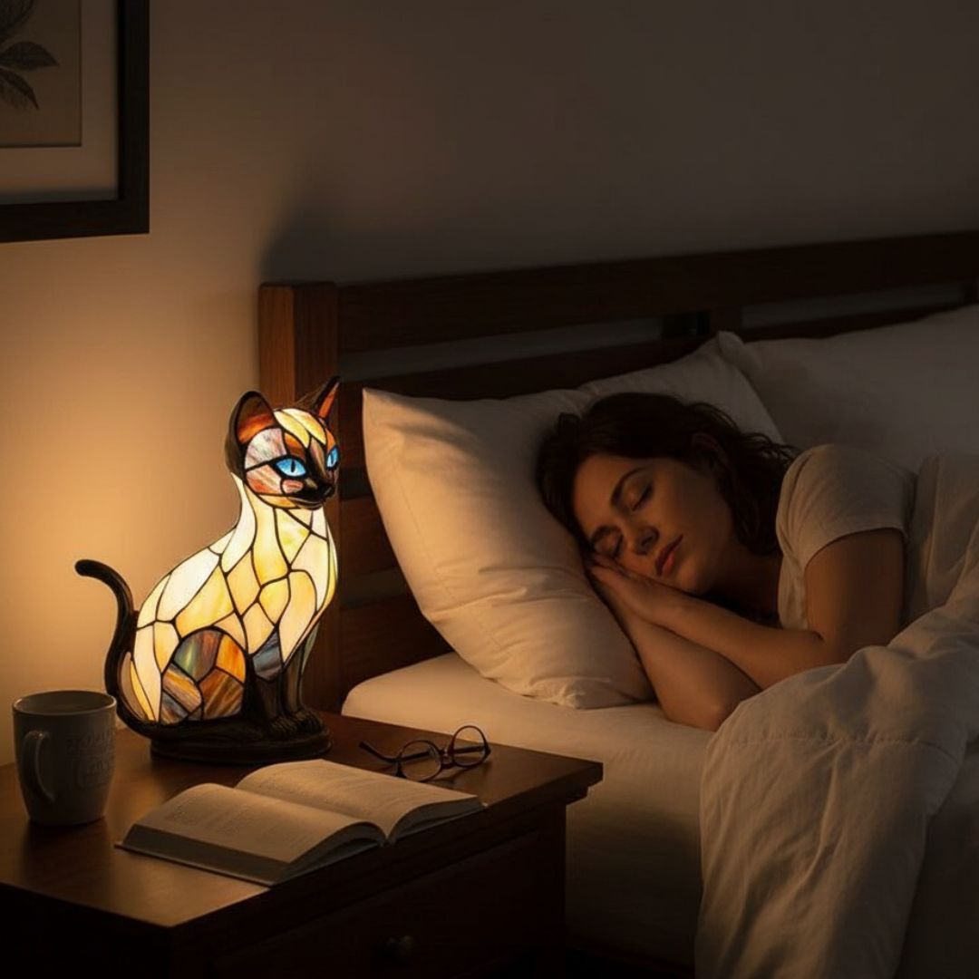 Luna – Lampe chat lumineuse artisanale