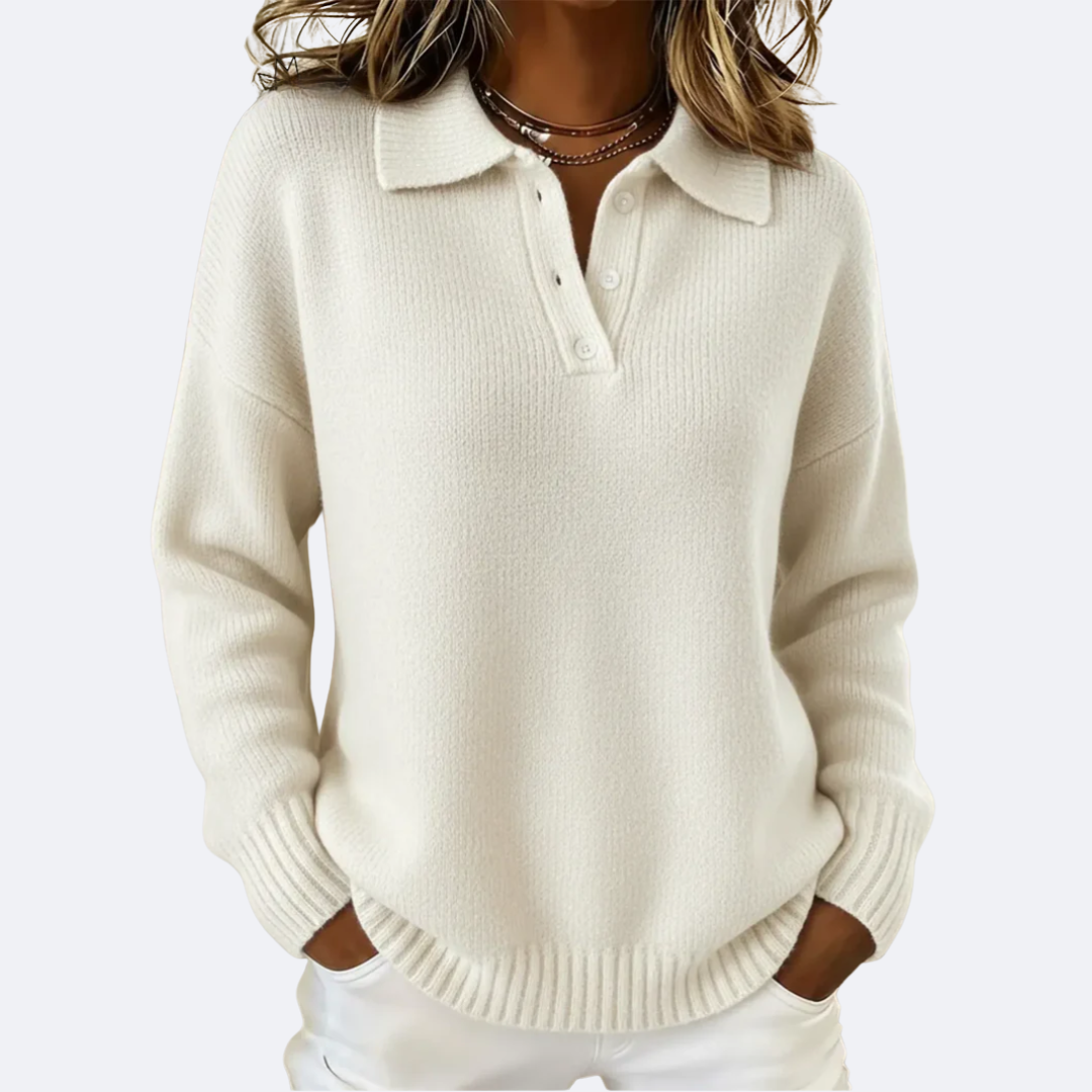 OLIVIA - Pull Doux avec Col Col Polo