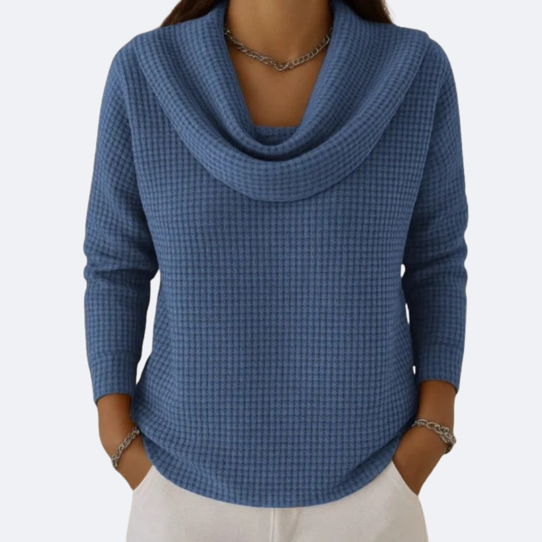 LIVIA - Pull Col Morbide Thermique Effet Waffle
