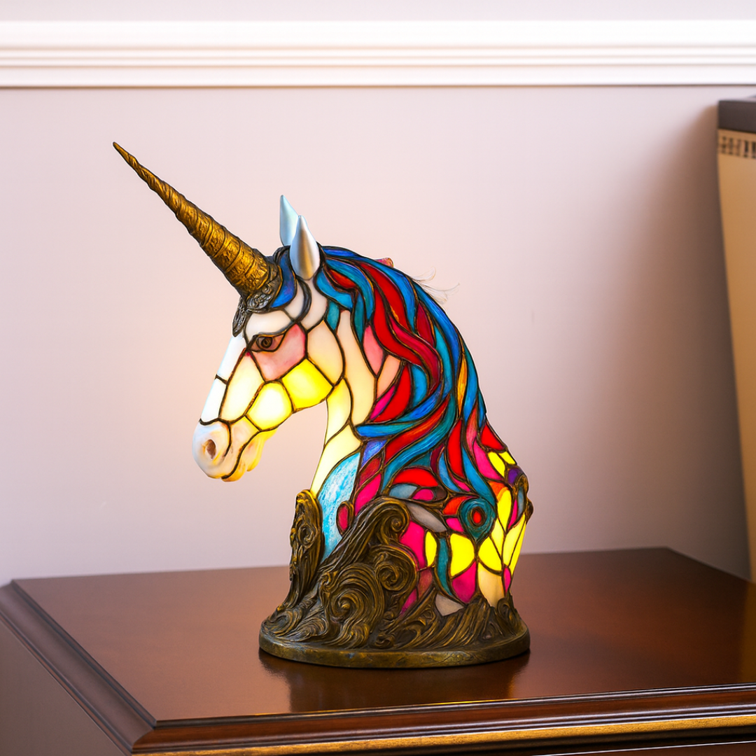 Lampe licorne lumineuse artisanale