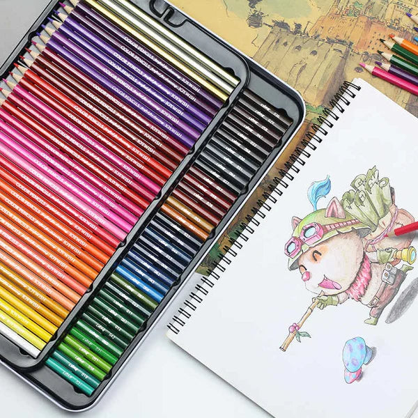 Ensemble de 48 crayons de couleur, feutres à l'huile colorés