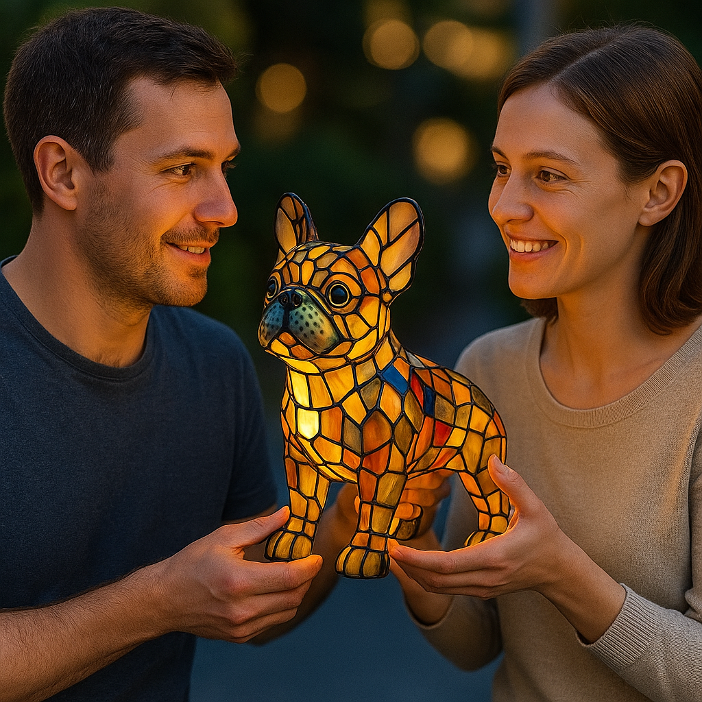Lampe chien lumineuse artisanale