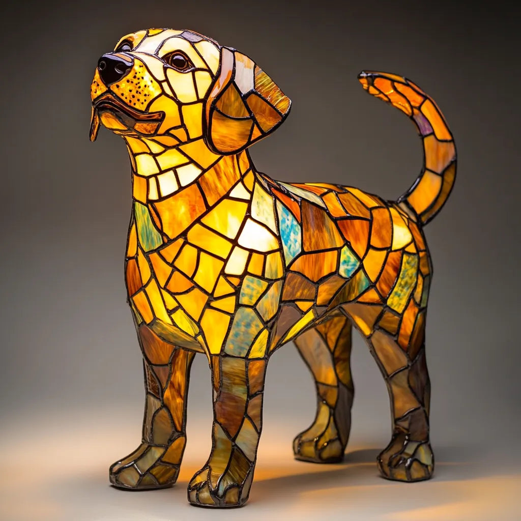 Lampe chien lumineuse artisanale