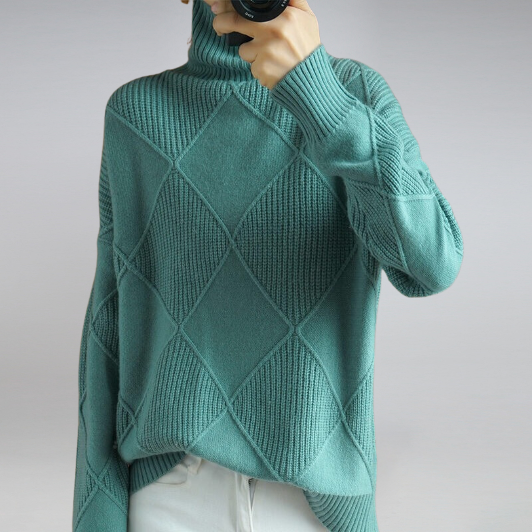 Pull à col roulé en cachemire pour femme