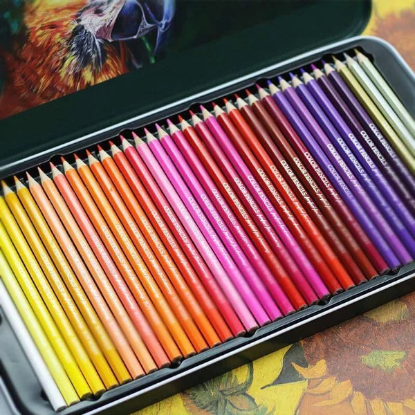 Ensemble de 48 crayons de couleur, feutres à l'huile colorés