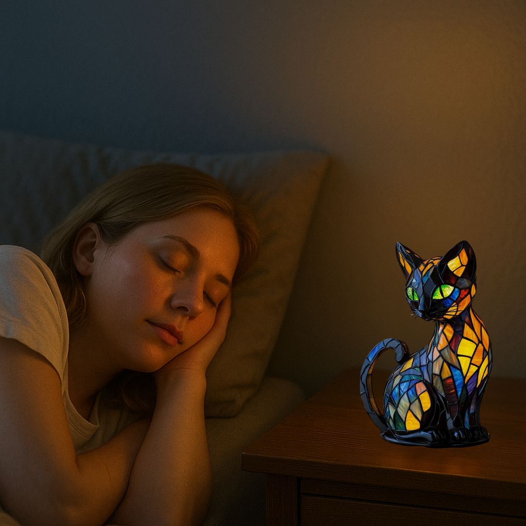 Lampe chat artisanale lumineuse
