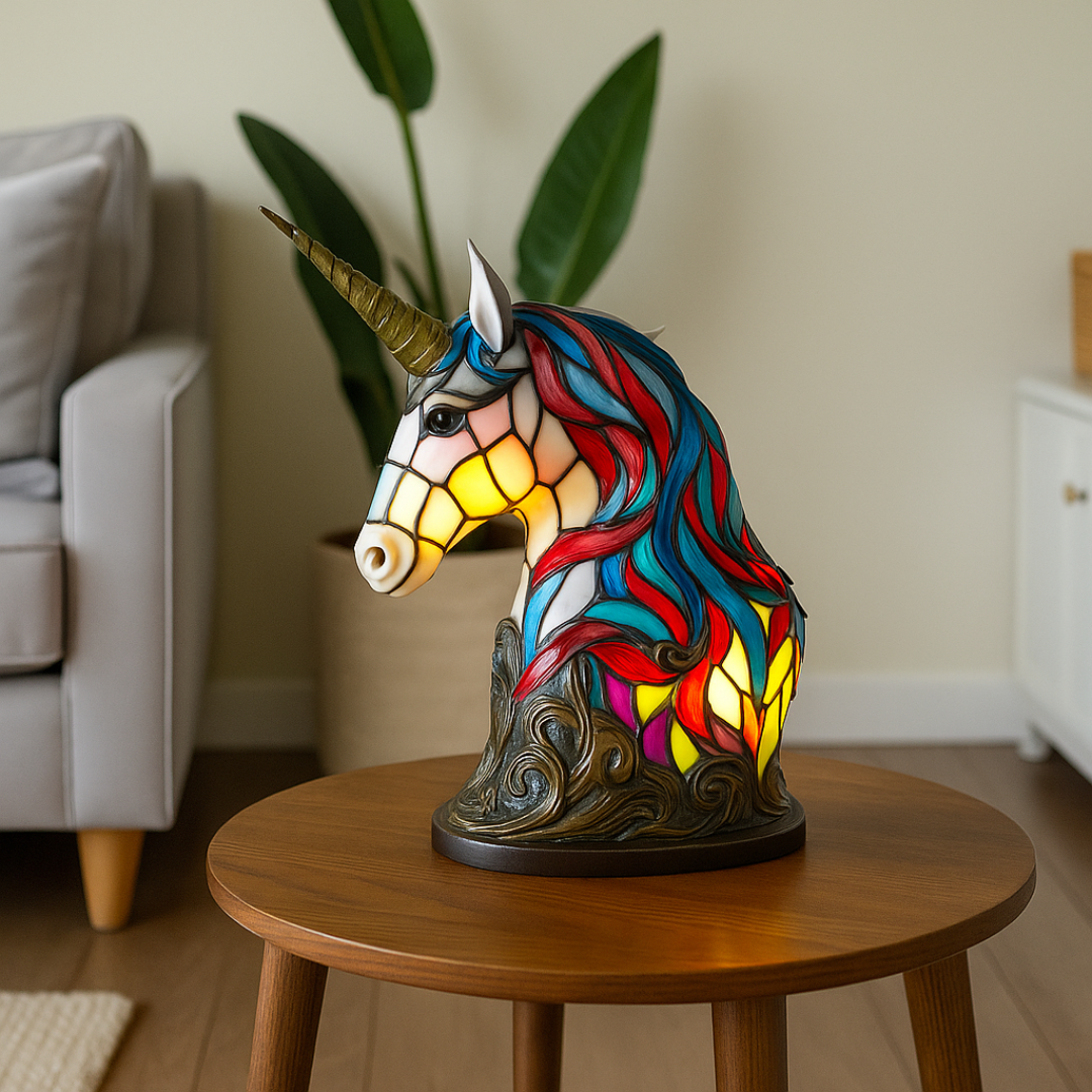 Lampe licorne lumineuse artisanale