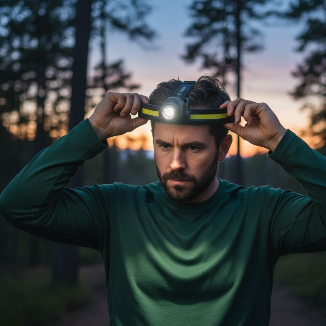 Lampe frontale LED 1000 lumens avec mode lumière rouge
