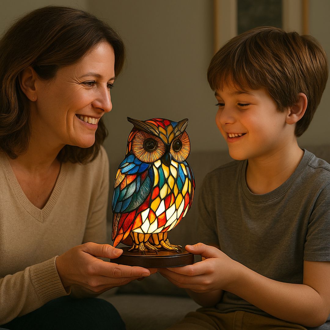 Lampe hibou lumineuse artisanale