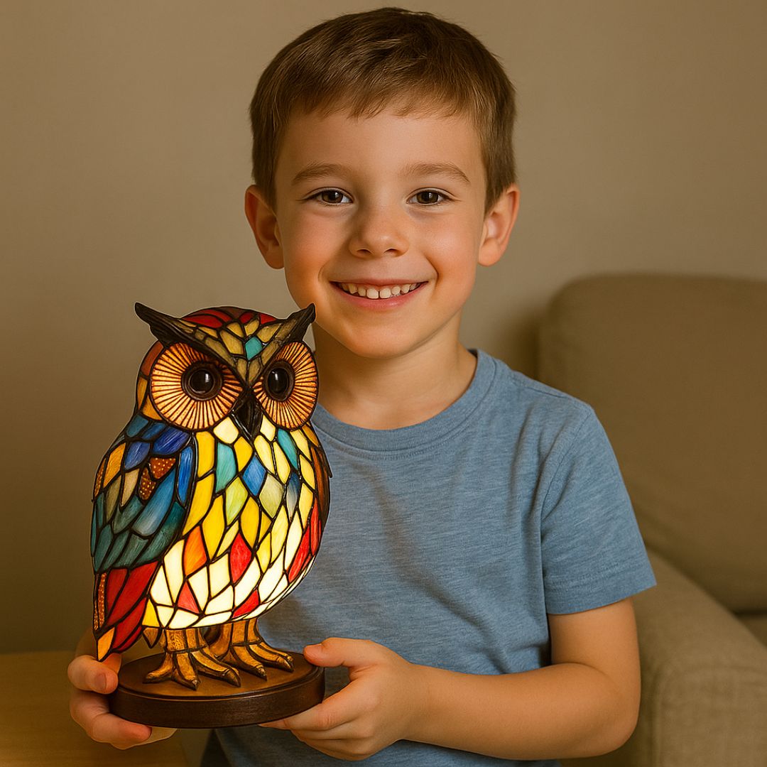 Lampe hibou lumineuse artisanale