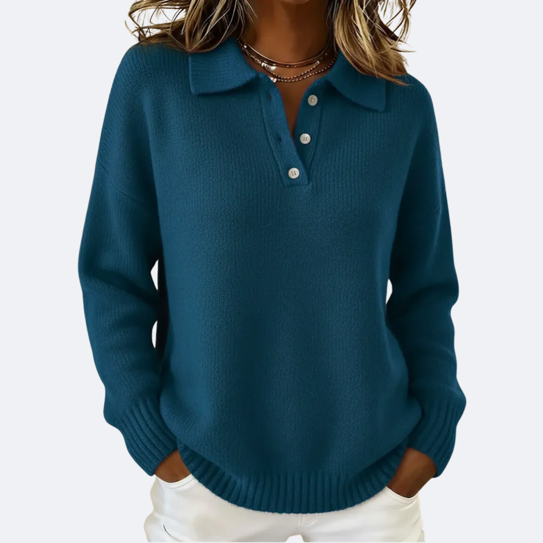 OLIVIA - Pull Doux avec Col Col Polo