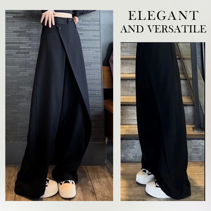 Pantalon large à jambes longues avec patchwork irrégulier à la mode pour femme