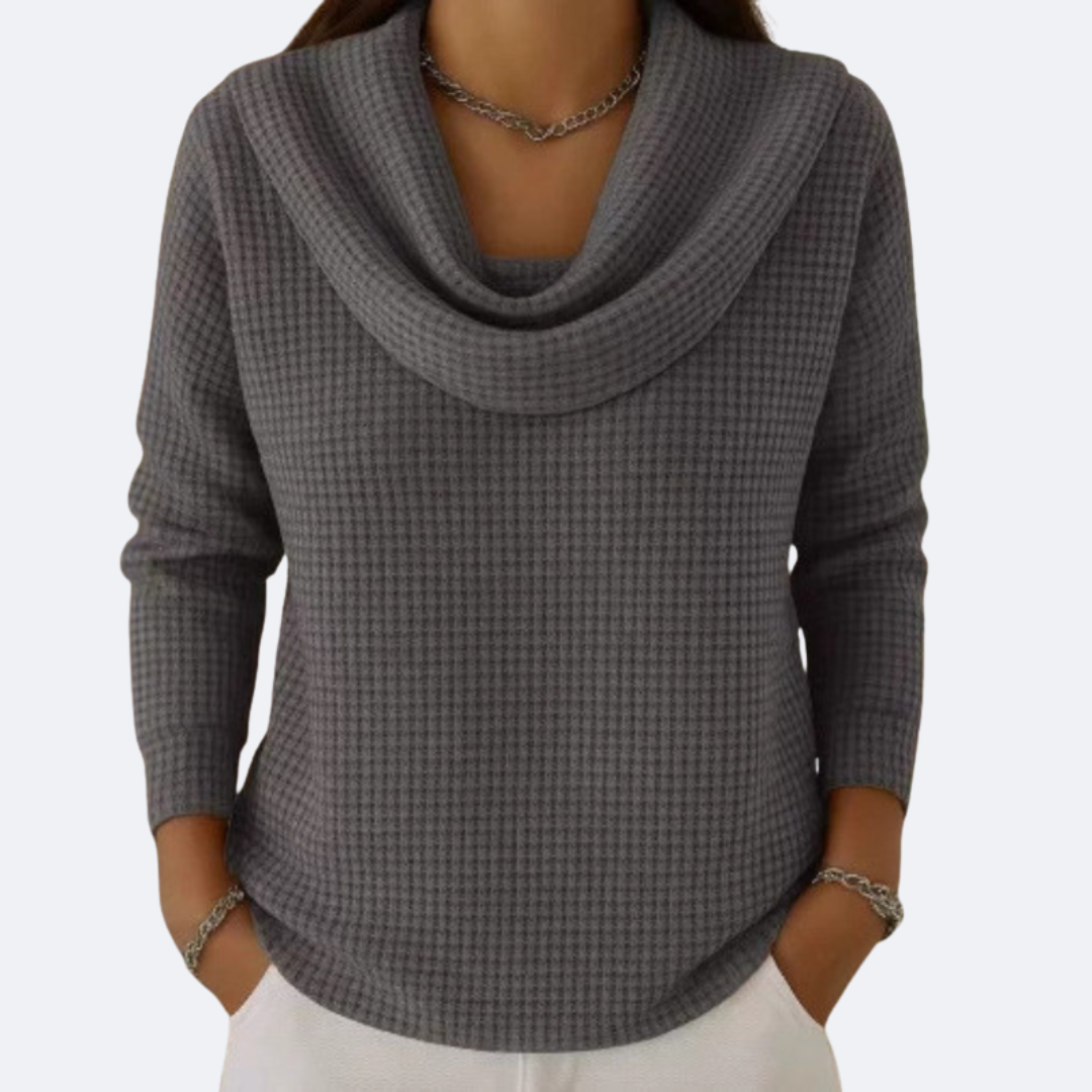 LIVIA - Pull Col Morbide Thermique Effet Waffle